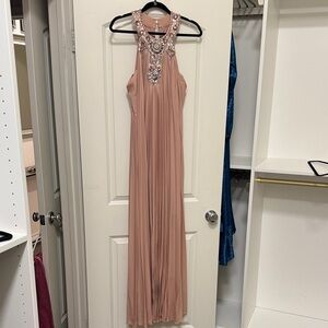 Bcbg Elegant Beaded Halter Maxi Dress - Pink